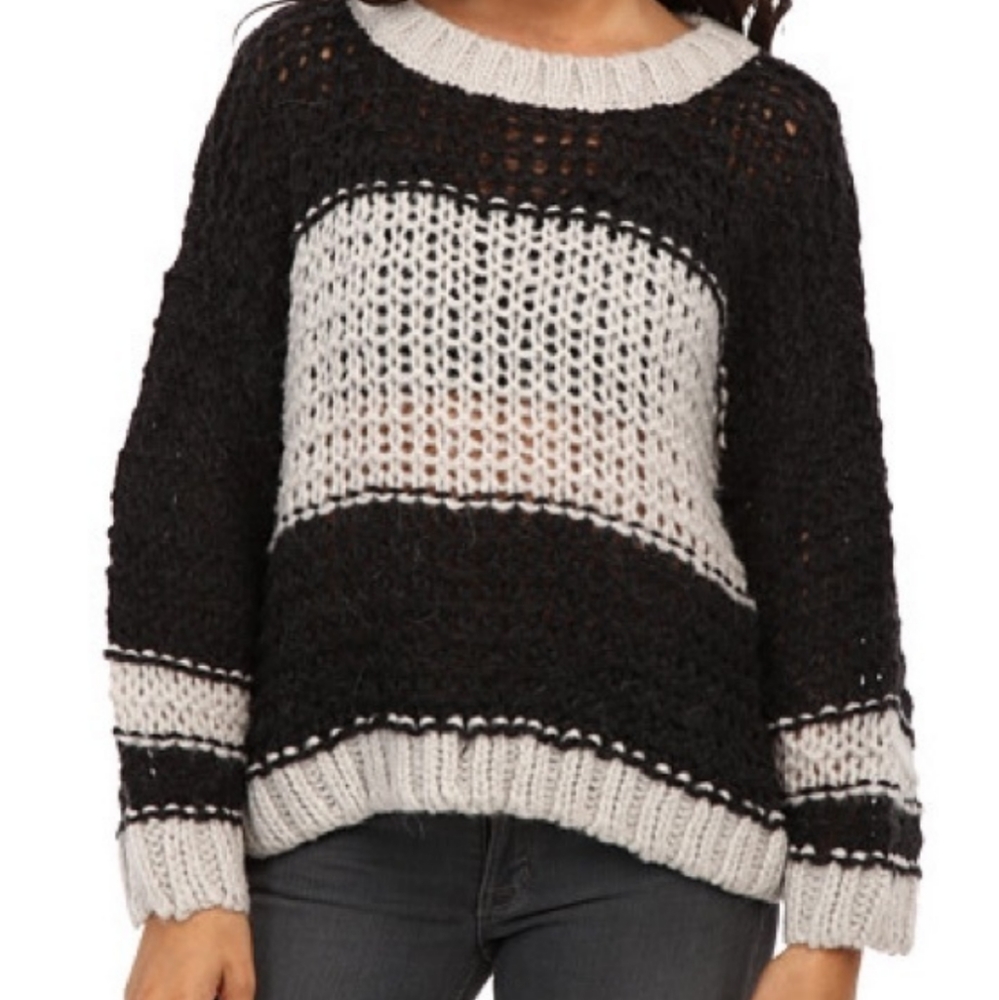FREE PEOPLE S Monaco Slouchy Chunky Knit Sweater Wool Alpaca Size Small